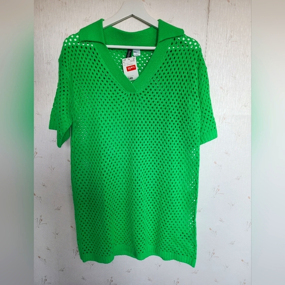 NWT- Crochet H&M cover-up, 100% Acrylic, Size S, green 💚 - Picture 1 of 8